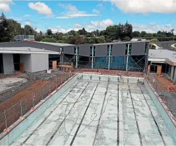  ??  ?? Work on the Cambridge pool is 90 per cent complete, says Waipa¯ District Council.
