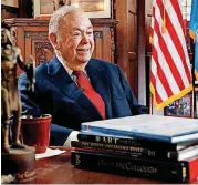  ?? [PHOTO BY STEVE SISNEY, THE OKLAHOMAN ARCHIVES] ?? University of Oklahoma President David Boren speaks March 9 about his time as president of the university in his office in Evans Hall.