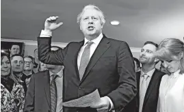  ?? LINDSEY PARNABY/AP ?? Prime Minister Boris Johnson said his victory proved that leaving the EU is an “unarguable decision of the British people,” but that doesn’t include the Scottish and Irish population.