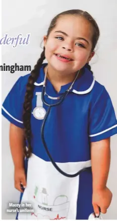  ?? ?? Macey in her nurse’s uniform