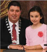  ??  ?? Fianna Fáil Cllr NIall Kelleher(Killarney Cathaoirle­ach) with his step-daughter Portia Gordon.