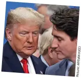  ?? EVAN Picture: ?? Grow up: Trump and Trudeau at this week’s Nato meeting