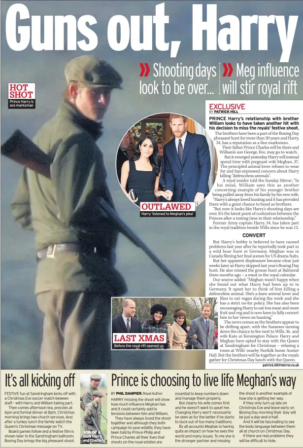  ??  ?? Prince Harry is ace marksman SON OF A GUN Harry ‘listened to Meghan’s plea’ Before the royal rift opened up