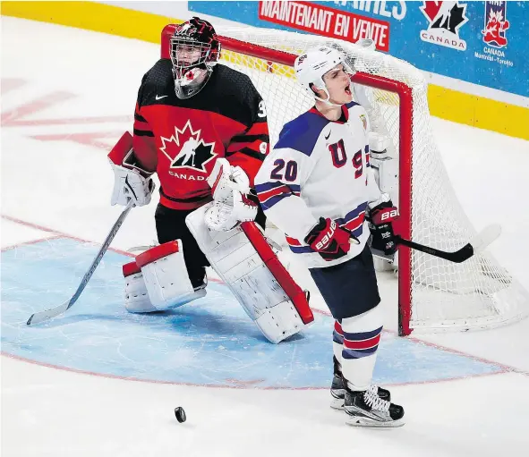  ?? — POSTMEDIA NEWS FILES ?? University of Denver star Troy Terry played for Team USA at the most recent world junior championsh­ips and was called up by the Anaheim Ducks this week and inserted into the lineup right away for Tuesday’s game against the Vancouver Canucks.