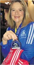  ?? STACEY CATTELL ?? Patti Sandison-Cattell felt “honoured” to be able to race Monday, five years after the 2013 marathon bombing.