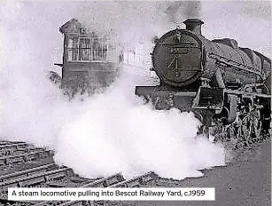  ?? ?? A steam locomotive pulling into Bescot Railway Yard, c.1959