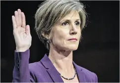  ?? ANDREW HARRER / BLOOMBERG ?? Sally Yates, former acting U. S. attorney general.