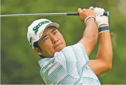  ?? GREGORY BULL/ASSOCIATED PRESS ?? Hideki Matsuyama of Japan tees off on the fourth hole during the third round of the Masters on Saturday in Augusta, Ga.
MASTERS