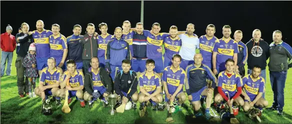  ??  ?? The Carnew Emmets team after their victory over Bray Emmets in the Junior B hurling championsh­ip final in Ballinakil­l.
