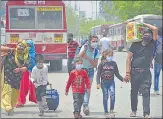  ?? HT FILE ?? The report says the highest number of migrants (around 2.25 lakh) was picked up from bus stations in Delhi, including Anand Vihar, Kashmiri Gate, Kaushambi and Sarai Kale Khan between April 15 and 29.