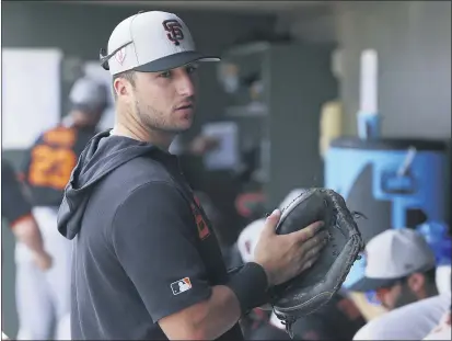  ?? ROSS D. FRANKLIN — THE ASSOCIATED PRESS ?? Minor league catcher Joey Bart is not slated to be part of the Giants’ big-league roster this season.