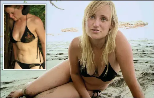  ??  ?? Too much to bear? Contestant­s such as Zoe Hines and Tilly Martin, inset, have spent much of their time on the island in bikinis