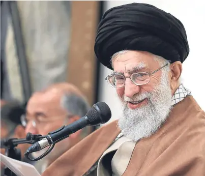  ?? Picture: Getty. ?? Iran’s Supreme Leader Ayatollah Ali Khamenei delivering a speech yesterday.