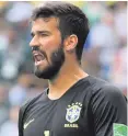  ??  ?? Kop target: Roma and Brazil number one Alisson