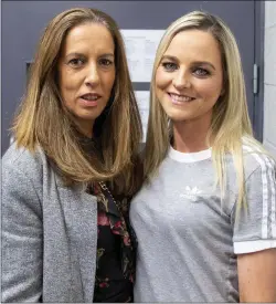  ?? Photos by Domnick Walsh ?? ABOVE: Norma Quilter from Causeway and Katie McCabe from Ballyduff having a great night at the fashion show. BELOW: Ready with the latest garments for the catwalk were Deirdre Flynn and Kerry Rose Sally Ann Leahy.