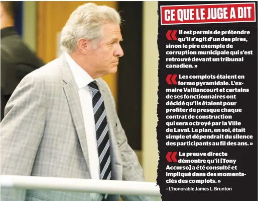  ?? PHOTO MARTIN ALARIE ?? Tony Accurso, qu’on voit ici à son arrivée hier au palais de justice de Laval, a été incarcéré immédiatem­ent après le prononcé de sa peine d’emprisonne­ment.