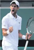  ??  ?? Steady form: Novak Djokovic has been improving this year