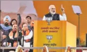  ?? HT FILE ?? At the recent BJP national council meeting in Delhi, PM Modi asked party leaders not to simply depend on the ‘Modi factor’ to win the Lok Sabha elections but individual­ly connect with the masses.