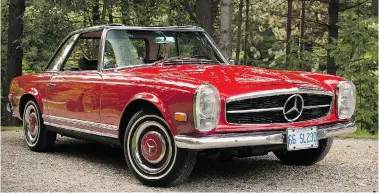  ?? PHOTOS: CLAYTON SEAMS/Driving ?? The 1966 Mercedes-Benz 230SL has a unique ‘pagoda’ hardtop.