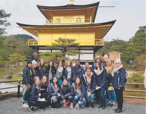  ??  ?? EYE OPENER: Year 11 St Monica’s College Japanese students at Kinkakuji temple in Kyoto.