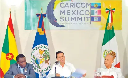  ??  ?? El Presidente, durante su participac­ión en la Cumbre de la Comunidad del Caribe.