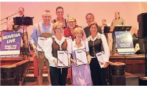  ?? FOTO: TSVB ?? Freuen sich über die Ehrung (v.l.): Mathias Meyer, Michael Zecha, Christian Kölker, Wolfgang Türk, Sigrid Hansen,Marita Lehne und Doris Papke.