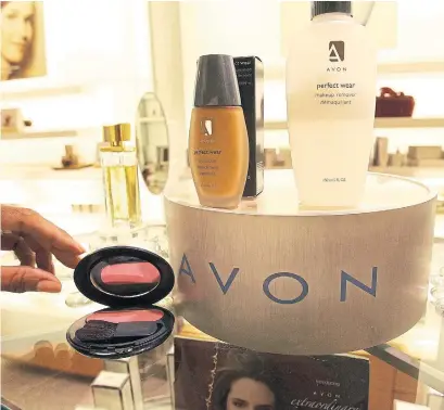  ?? GREGORY BULL THE ASSOCIATED PRESS FILE PHOTO ?? Avon’s long-term decline, along with e-commerce competitio­n that is hurting the global direct-sales industry, make the prospect of a recovery murky, Bernstein analyst Ali Dibadj wrote.