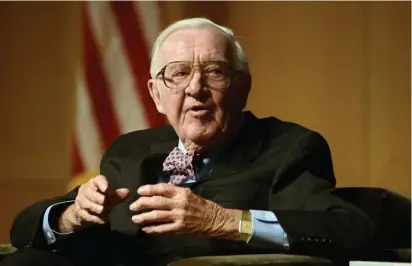  ?? GETTY IMAGES FILE ?? STAYING POWER: Justice John Paul Stevens remained active after his retirement in 2010, weighing in on the Brett Kavanaugh nomination last fall. He served on the nation’s highest court twice as long as the average justice, and was only the second to celebrate his 90th birthday on the court.