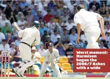  ??  ?? Worst moment: Harmison began the 2006/7 Ashes with a wide