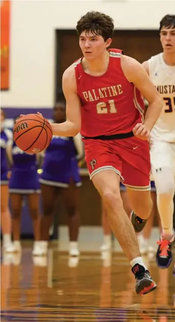  ?? KIRSTEN STICKNEY/SUN-TIMES ?? Palatine’s Connor May recently passed the 1,000-point mark for his career.
