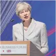  ?? FOTO: AFP ?? Theresa May beim japanisch-britischen Business Forum am Donnerstag in Tokio.