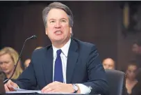  ?? SAUL LOEB/AP ?? Supreme Court nominee Judge Brett Kavanaugh gives his opening statement before the Senate Judiciary Committee on Thursday in Washington, D.C.