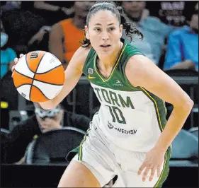  ?? Matt York The Associated Press ?? Seattle Storm guard Sue Bird announced last week she will retire from the WNBA at the end of this season, her 21st in the league.