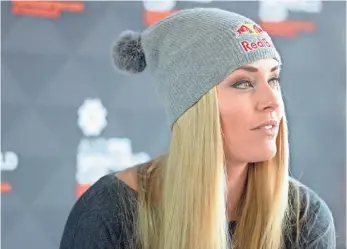  ?? MAJA SUSLIN, AP ?? U.S. skier Lindsey Vonn, who broke a bone in her right arm during a training run in November, hopes to return to competitio­n in Cortina d’Ampezzo, Italy, in late January.