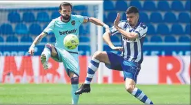  ?? FOTO: GETTY ?? Morales, decisivo El ‘comandante’ anotó los dos goles del Levante ante el Alavés