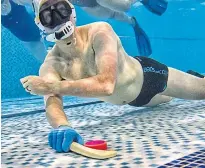  ??  ?? Underwater hockey is typically played in water depths of 2-4m