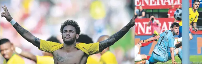  ?? FOTOS: AFP ?? Neymar sigue viéndose mejor en cada juego tras su recuperaci­ón. Ayer jugó 82 minutos y marcó un golazo. Coutinho hizo el tercer y último gol en Viena.