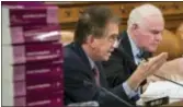  ?? ASSOCIATED PRESS ?? Rep. Jim Renacci, R-Ohio, joined at right by Rep. Pat Meehan, R-7, of Chadds Ford, makes a point as the House Ways and Means Committee continues its debate over the Republican tax reform package in this file photo.