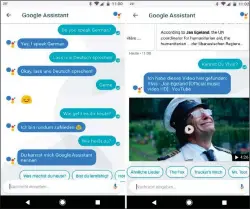  ??  ?? Mit dem Android-assistente­n, der in der Googleapp „Allo“integriert ist, können Sie Gespräche führen. Darüber hinaus versorgt er Sie mit Informatio­nen.