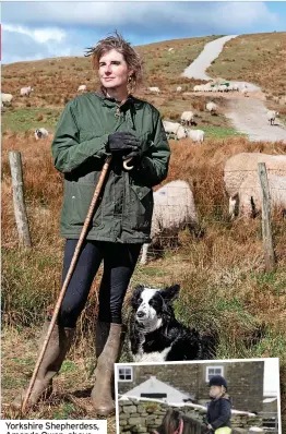  ?? ?? Yorkshire Shepherdes­s, Amanda Owen, above, and two of this year’s charity Christmas cards