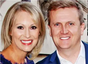  ??  ?? Songs of Praise star Aled Jones with his wife Claire Fossett