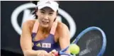  ?? Photo: AFP ?? Peng Shuai in action at the 2020 Australian Open.