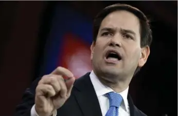  ?? CAROLYN KASTER/THE ASSOCIATED PRESS ?? Cuban-American Marco Rubio is a first-term senator looking to run as U.S. president for the Republican party.