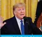  ??  ?? WASHINGTON: In this file photo, US President Donald Trump speaks during a summit on combating human traffickin­g in the East Room of the White House in Washington, DC. — AFP