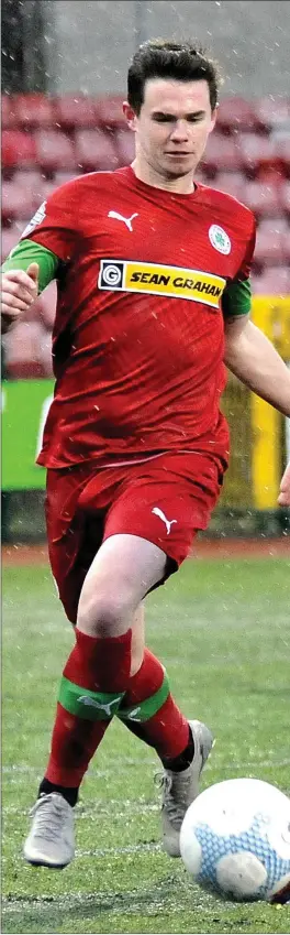  ??  ?? Luke Heeney of Drogheda United in action during Saturday afternoon’s friendly