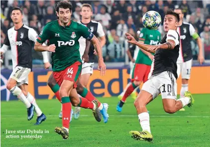  ??  ?? Juve star Dybala in action yesterday