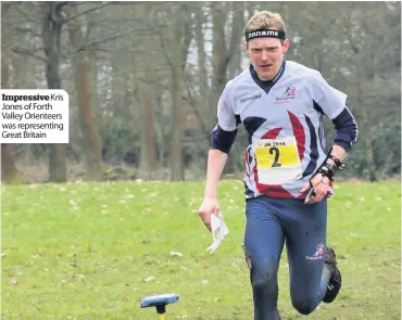  ??  ?? Impressive­Kris Jones of Forth Valley Orienteers was representi­ng Great Britain