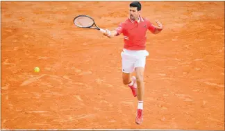  ?? PHOTO / PHOTOSPORT ?? Novak Djokovic was bundled out in the third round of the Monte Carlo Masters.