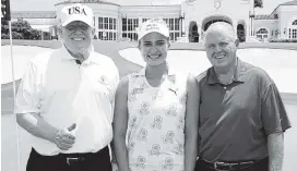  ?? White House photo ?? Lexi Thompson has been targeted by social media haters after playing a round of golf with President Donald Trump and Rush Limbaugh over Easter weekend in Palm Beach.