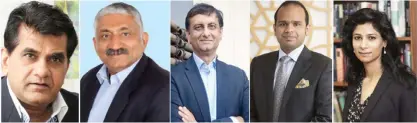  ??  ?? DAVOS: (L-R) Amitabh Kant, Ajay Khanna, Srivatsan Rajan, Adeeb Ahamed and Gita Gopinath - some of the key members of the South Asia Regional Strategy Group.